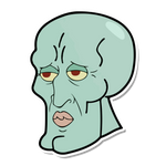 Smoken squidward sticker