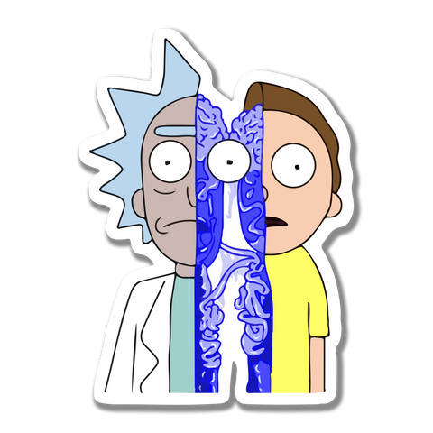 Rick morty split sticker