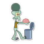 Brain dead squidward sticker