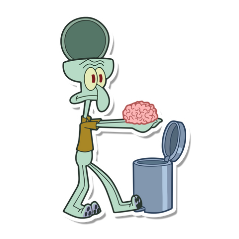 Brain dead squidward sticker