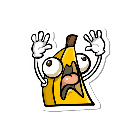 Scared banana sticker