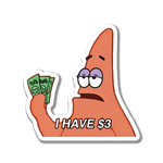 patrick money sticker