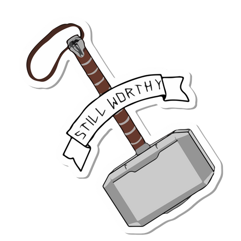 Still Worthy Mjollnir sticker