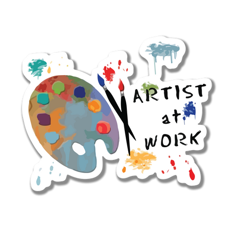 Artist at work sticker