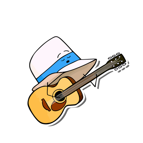 Singer hat sticker